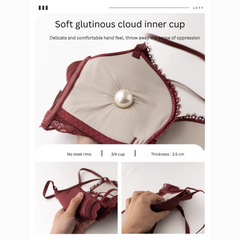 Front Closure Wireless Push-Up Bra – Thickened Padding, Beautiful Back Design