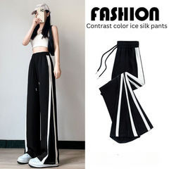 Thickened Wide-Legged Pants for Women – High-Waisted, Loose-Fit Straight-Leg Joggers, Casual Sports Trousers for Petite Figures