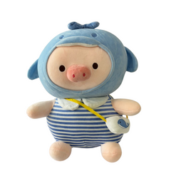 Dolphin Dressed Pig Plushie – Cute Stuffed Animal Toy for Kids & Gifts