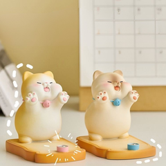 Cute Siamese Cat Phone Stand – Desktop & Bedside Decorative Holder