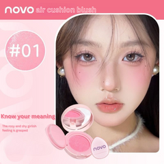NOVO Tipsy Air Cushion Blush – Matte Finish, Natural Expanding Color, Long-Lasting, Non-Smudge
