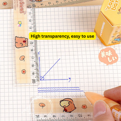 Capybara ruler 20cm cartoon thickened drawing ruler exam measuring supplies cute soft ruler