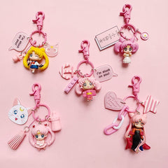 Cute Sailor Moon Keychain – Korean INS Style Girly Car Keychain for Couples