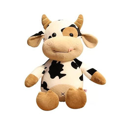 Cute Sitting Milk Cow Plush Toy – Ultra-Soft Cartoon Cattle Stuffed Animal for Kids