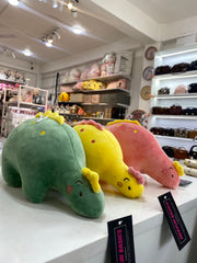 Adorable Pink, Green And Yellow Stegosaurus Plush Toy - Ultra-Soft Stuffed Dinosaur Pillow for Kids & Gifts