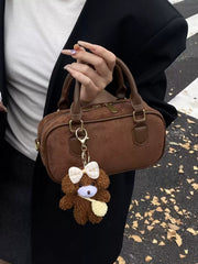 Retro Suede Bowling Shoulder Bag