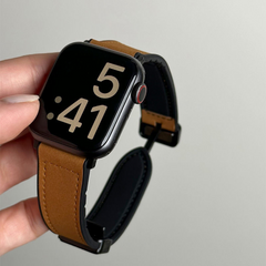 Crazy Horse Leather Magnetic Apple Watch Band – Sport Style Strap
