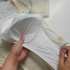 Plaid Seamless Wireless Bra – Cooling Comfortable Thin Cup for Natural Shape