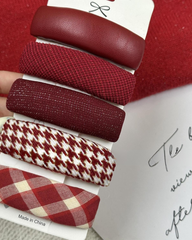 Red Plaid Houndstooth BB Hair Clip Festive Bangs Side Hair Accessory