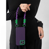 Midnight Purple Luxury iPhone Case with Wrist Strap