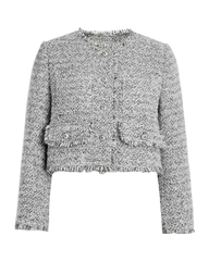 Vintage Tweed Cropped Jacket – Elegant Slim-Fit Petite-Friendly Woven Outerwear