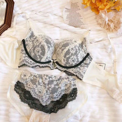 Red Lace Wireless Push-Up Bra for Small Bust Bridal Lingerie