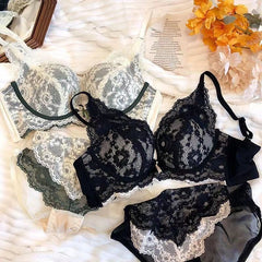 Red Lace Wireless Push-Up Bra for Small Bust Bridal Lingerie