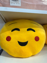 Yellow Heart Eyes, Blushing Smiley and Winking Kiss Emoji Plush Cushion - Ultra-Soft Stuffed Smiley Pillow for Kids & Gifts