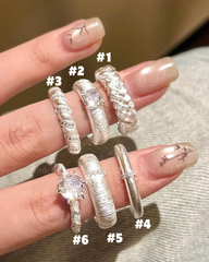 Chinese Style Brushed Open Ring – Luxury Adjustable Couple Ring