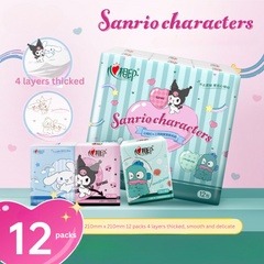 Heartfelt x Sanrio Collaboration Pocket Tissue - Cute Cartoon Printed Mini Travel Pack, Portable Handkerchief Tissue for On-the-Go