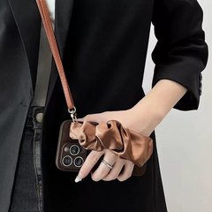 Premium Melard Silk Scarf Wrist Strap Phone Case for Apple Phones
