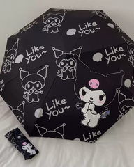 Kuromi Gothic Black UV Protection Automatic Umbrella – Stylish Sun & Rain Parasol for Women