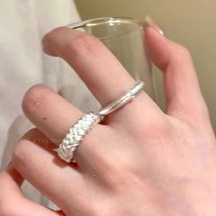 Chinese Style Brushed Open Ring – Luxury Adjustable Couple Ring