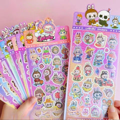 Cute Labubu Cartoon Holographic Stickers for Kids and Journaling