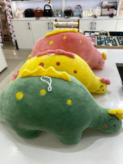 Adorable Pink, Green And Yellow Stegosaurus Plush Toy - Ultra-Soft Stuffed Dinosaur Pillow for Kids & Gifts