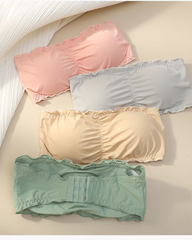 Ice Silk Strapless Seamless Bandeau Bra for Women