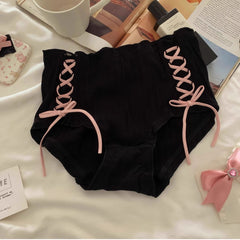 Women's Mid-Rise Cotton Briefs with Bow – Soft, Breathable, Antibacterial Underwear