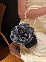 Vintage Pearl Camellia Round Handbag