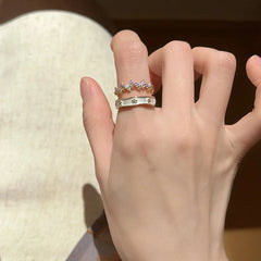 Oriental Floral Butterfly Ring Elegant Artistic Design