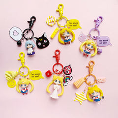 Cute Sailor Moon Keychain – Korean INS Style Girly Car Keychain for Couples