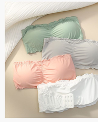 Ice Silk Strapless Seamless Bandeau Bra for Women