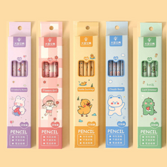 Cute Cartoon HB Pencils Box Set for Kids – Adorable Eraser Pencils for 1st & 2nd Graders, Perfect for School