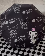 Kuromi Gothic Black UV Protection Automatic Umbrella – Stylish Sun & Rain Parasol for Women