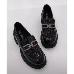 Leather Platform Loafers - Classic Mirror-Finish Chunky Shoes