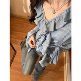 Cinched Waist Spring Blouse for Women
