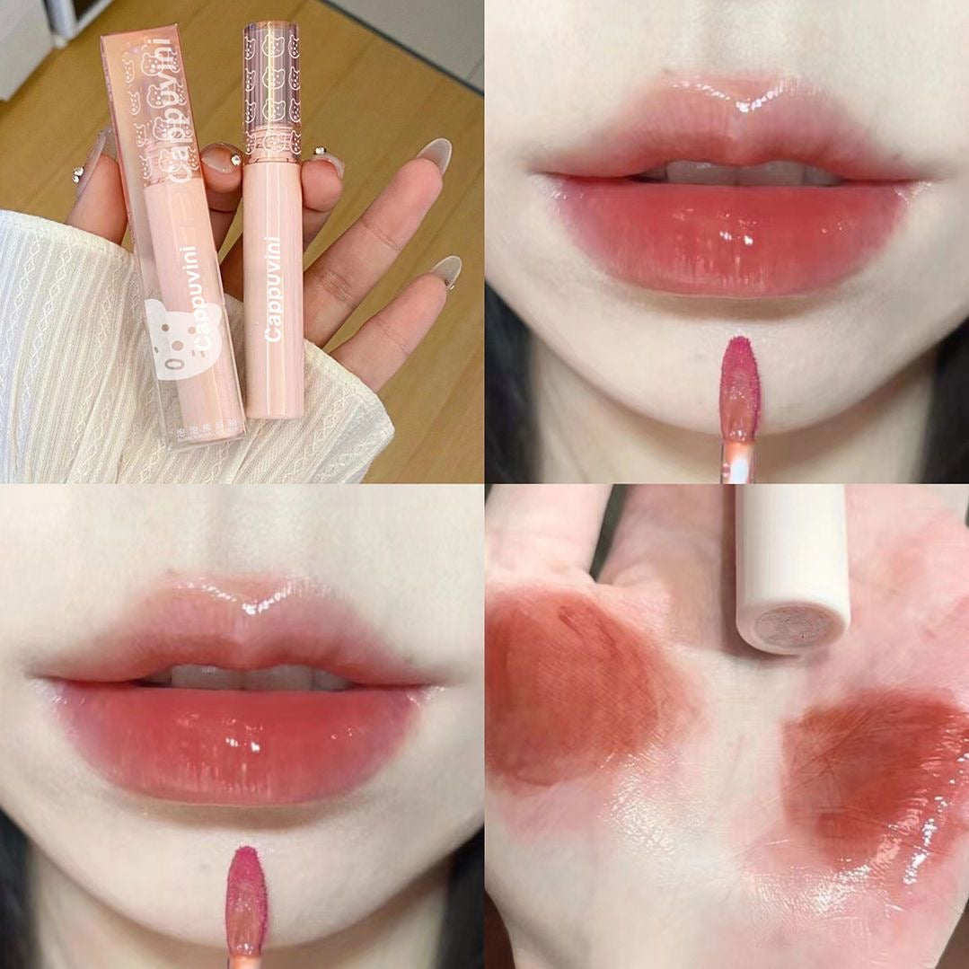 Bubble lip glaze water light glass lip gloss lipstick lasting and not fading lip gloss.