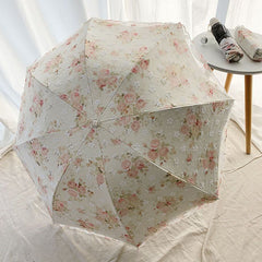 Double-Layer Lace Folding Umbrella for Women – UV Protection Sun and Rain Umbrella