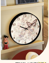 Butterfly Cream Art Silent Quartz Wall Clock