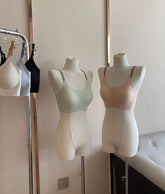 Seamless Contrast Color Latex Cotton Bra – Breathable, Fixed Cup, Side Lift