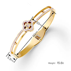 Cross-border wholesale electroplated gold female models female high-grade female non-fading jewelry ins four-leaf clover titanium steel bracelet