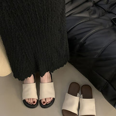 French Casual Open Toe Flat Non-Slip Beach Sandals - Flip-Flops for Women