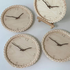 Zen Rattan Silent Wall Clock – Japanese Minimalist Home Decor