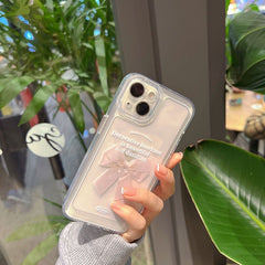 Bowknot Soft Transparent Phone Case – Cute All-Inclusive Cover with Ribbon Design