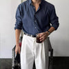 Korean Style Cotton Linen Casual Shirt