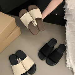 French Casual Open Toe Flat Non-Slip Beach Sandals - Flip-Flops for Women