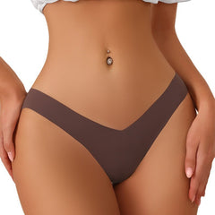 Ice Silk Seamless Maternity Panties – V-Shaped Low Waist Briefs