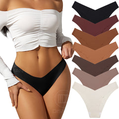 Ice Silk Seamless Maternity Panties – V-Shaped Low Waist Briefs