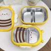 Cute Duck & Bee Stainless Steel Lunch Box 304 Insulated Large Capacity Bento with Compartments