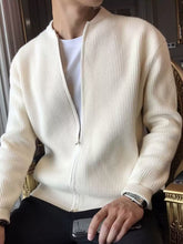 Men’s Double-Zip Solid Knit Cardigan