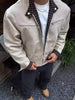 Khaki Retro Harrington Denim Workwear Jacket for Men